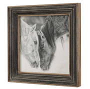 Custom Black and White Horses Framed Print