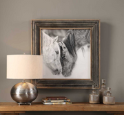 Custom Black and White Horses Framed Print