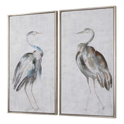 Summer Birds Hand Painted Canvases S/2