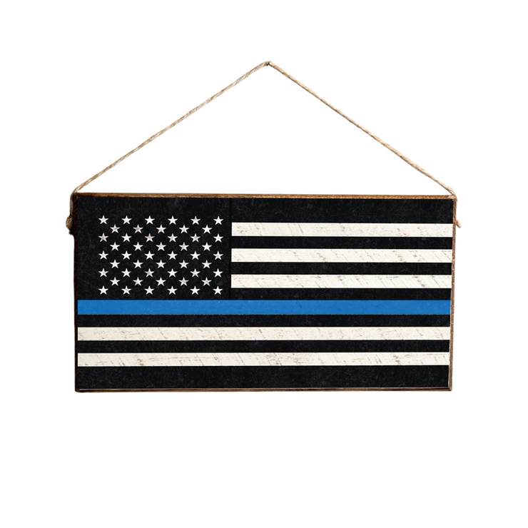 Thin Blue Line Flag Twine Hanging Sign